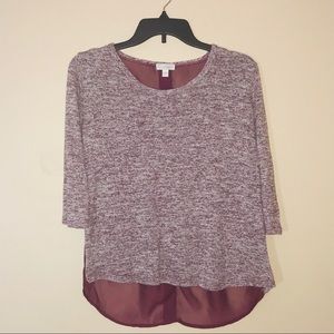 Charming Charlie sheer back top maroon